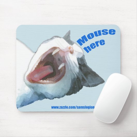 Tapis De Souris De souris bleu de Mousepad ici (Avec souris)
