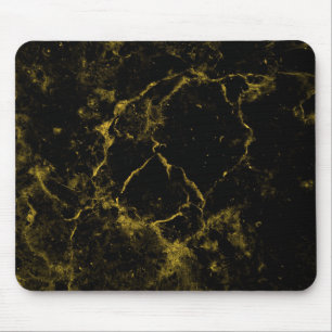 Tapis de souris de style granit marbré noir et or