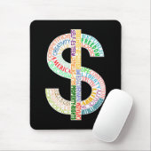 Tapis de souris de symbole dollar (Avec souris)