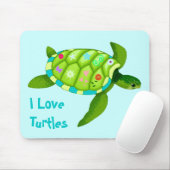 Tapis de souris de tortue verte (Avec souris)