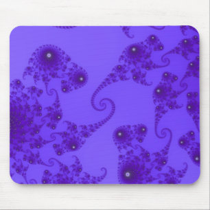 Tapis de souris de troupeau d'hippocampe bleu viol