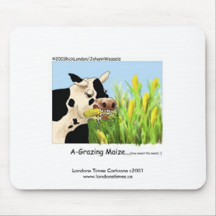 Tapis de souris de vache hilarante "A-Grazin' Maiz