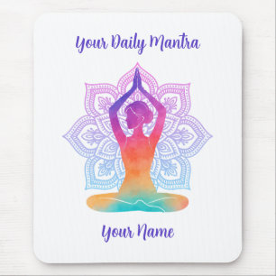Tapis de souris de yoga personnalisé avec nom et m