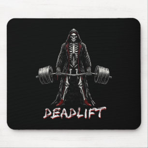 Tapis De Souris Deadlift Skeleton Halloween Gym plaisanteries Weig