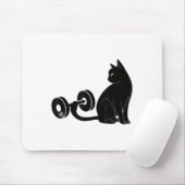 Tapis De Souris Deadlifting Cat Workout Gym Fitness Exercise Weigh (Avec souris)