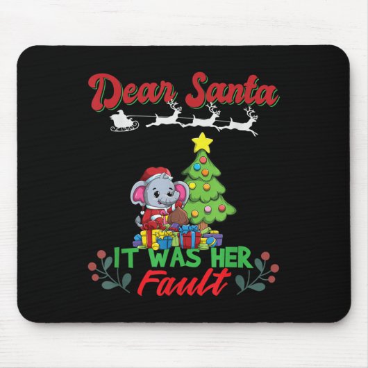Tapis De Souris Dear Santa It Was Her Fault Siblings Matching Xmas (Devant)