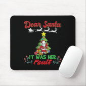 Tapis De Souris Dear Santa It Was Her Fault Siblings Matching Xmas (Avec souris)