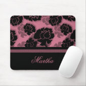Tapis De Souris Décadence florale grineuse Mousepad, rose (Avec souris)