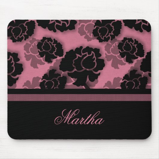 Tapis De Souris Décadence florale grineuse Mousepad, rose (Devant)
