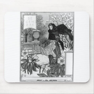 Tapis De Souris Décembre - Eugene Grasset - 1895
