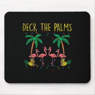 Tapis De Souris Deck Les Palmiers Flamant rose Fun Noël Femmes Noë