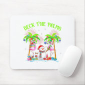 Tapis De Souris Deck The Palms Flamingo Trocal Christmas Lights Pa (Avec souris)