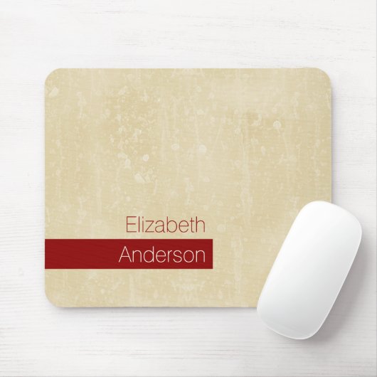 Tapis De Souris Décontracté Chic Grunge Beige Avec Nom De Style Mo (Avec souris)