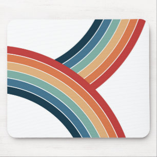 Tapis De Souris Décor couleur double rétro style arc-en-ciel