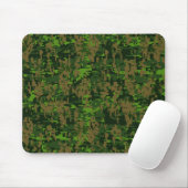 Tapis De Souris Décor de Camouflage vert numérique de style Woodla (Avec souris)