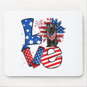 Tapis De Souris Décor de Juillet Amour Patriotique Français Chien-