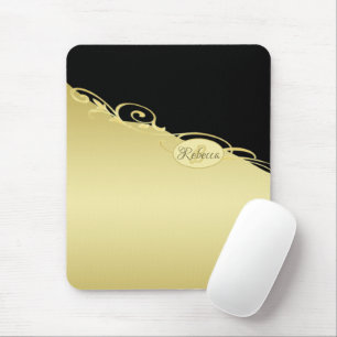 Tapis De Souris Décor de luxe sur or & noir, Monogramme