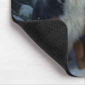 Tapis De Souris Décor de Noël Bernese Mountain Snowy (Coin)