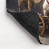 Tapis De Souris Décor de Noël de Bulldog Snowy Sleigh (Coin)