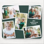 Tapis De Souris Décor familial multi-photo moderne design vert<br><div class="desc">Décor moderne et design multi photo famille maison. La couleur verte peut être changée.</div>