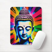 Tapis De Souris Décor Néon Bouddha (Avec souris)