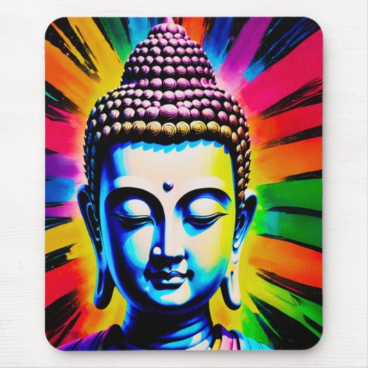 Tapis De Souris Décor Néon Bouddha (Devant)