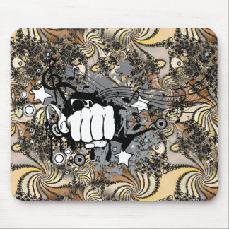 Tapis De Souris Décoration avec image fractale et poing