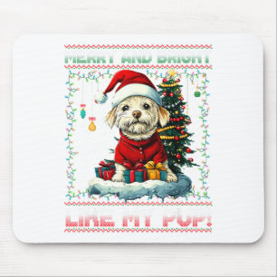 Tapis De Souris Décorations de lumières d'arbre de Noël maltais Am