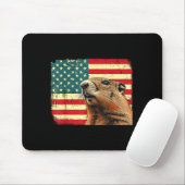 Tapis De Souris Décorations Jour de la marmotte 2025 Drapeau améri (Avec souris)