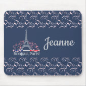 Tapis De Souris Decorative Bonjour Paris Personalized Name (Devant)