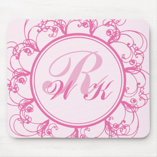 Tapis de souris décoré d'un monogramme de (Devant)