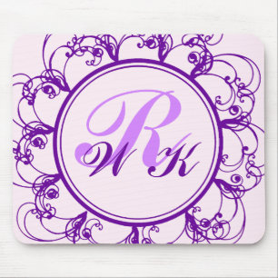 Tapis de souris décoré d'un monogramme de