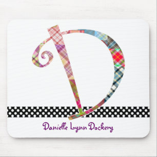 Tapis de souris décoré d'un monogramme - lettre 
