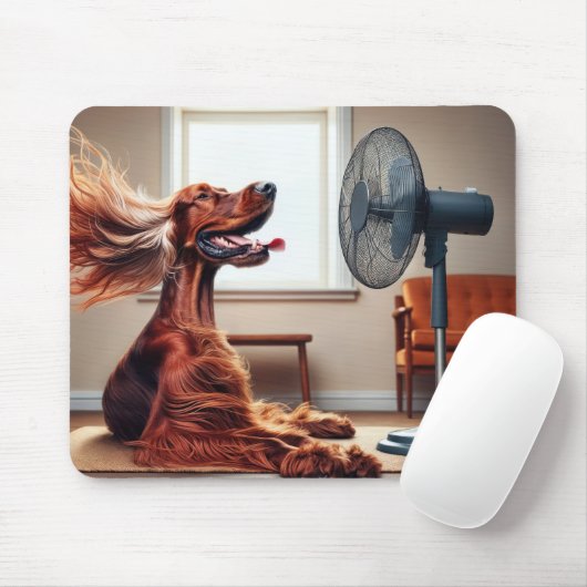Tapis De Souris Découpage irlandais devant un ventilateur (Avec souris)