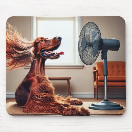 Tapis De Souris Découpage irlandais devant un ventilateur (Devant)