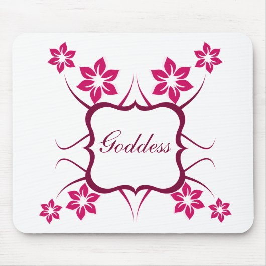 Tapis De Souris Déesse Floral Mousepad, Magenta (Devant)
