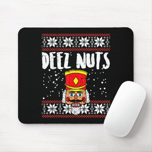 Tapis De Souris Deez Nuts Nutcracker Funny Ugly Christmas Sweater (Avec souris)