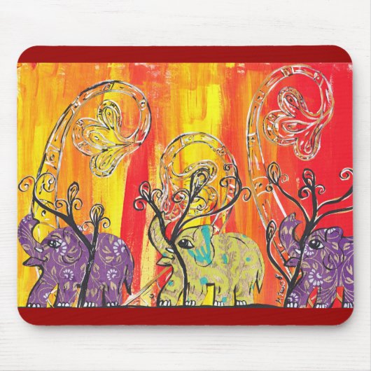 Tapis De Souris Défilé heureux Mousepad d'éléphant (Devant)
