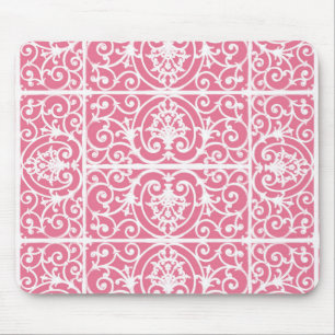 Tapis De Souris Défilement rose et blanc