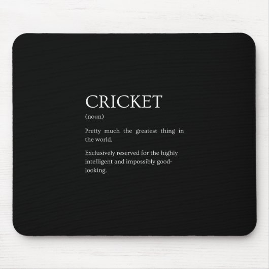 Tapis De Souris Définition de cricket - Explication drôle sarcasti (Devant)