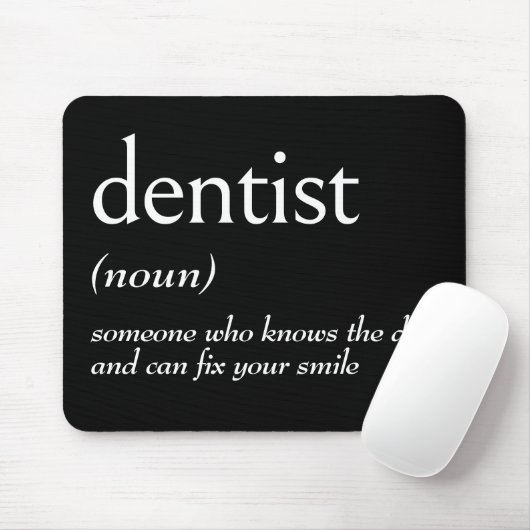 Tapis De Souris Définition de dictionnaire pour DENTISTE (Avec souris)