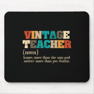 Tapis De Souris Définition d'enseignant vintage Enseignement Retou