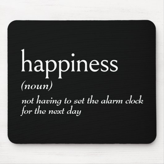 Tapis De Souris Définition du dictionnaire pour le bonheur (Devant)
