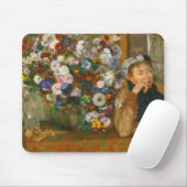 Tapis De Souris Degas Une Femme assise à côté d'un vase de fleurs (Avec souris)