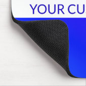 Tapis De Souris Dégradé bleu et texte modifiable sur bande blanche (Coin)