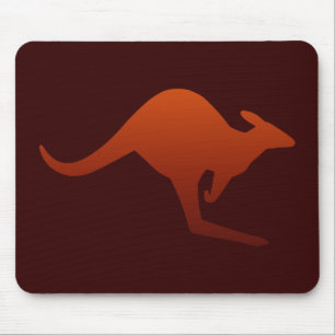 Tapis De Souris Dégradé de désert orange brûlé silhouette de kango
