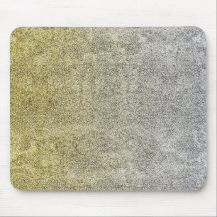 Tapis De Souris Dégradé de Parties scintillant argent et or tombé