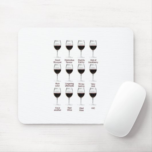 Tapis De Souris Dégustation de vin (Avec souris)