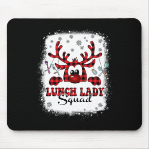 Tapis De Souris Déjeuner de Noël Lady Squad Reinder Buffalo Plaid