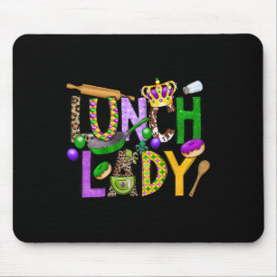 Tapis De Souris Déjeuner Lady Squad Mardi Gras Gras Mardi Cafétéri